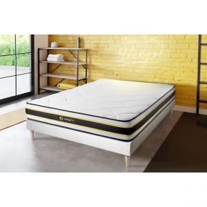 Ensemble 140x200 matelas FLEXY + sommier kit blanc