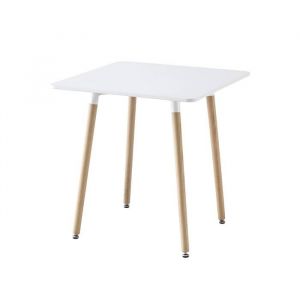 Table à manger carrée scandinave bois 2 places Hedvig 70x70cm