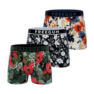 Freegun Boxer Homme Signature, Caleçon Homme, Respirant et Ultra-Doux (Lot de 3) S