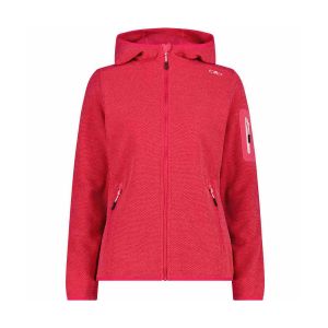 CMP Veste polaire &agrave; capuche Melange Knit-Tech Heavy Fleece rose intense femme - M