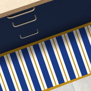 Tapis antid&eacute;rapant - Bari - vinyle - int./ext. - Bleu - 50x120cm