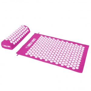 Image de Gorilla Sports Tapis d'acupression avec coussin et sac de transport - tapis de fakir - tapis de massage - 68 x 42 x 2,5 cm - Couleur : rose
