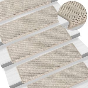 VidaXL Tapis d'escalier autocollants 15 pcs 65x25 cm Argent?