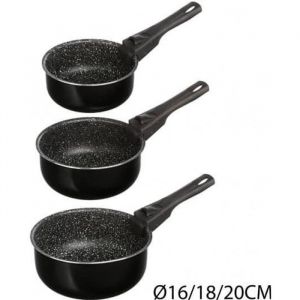 Secret de Gourmet Lot de 3 casseroles 16/18/20 cm + poignée amovible