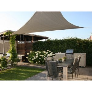 Nesling Voile d'ombrage triangulaire Coolfit sable 5 x 5 x 7.1 m.