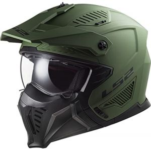 Ls2 Casque moto jet modulable DRIFTER Solid Mat Military Green, L