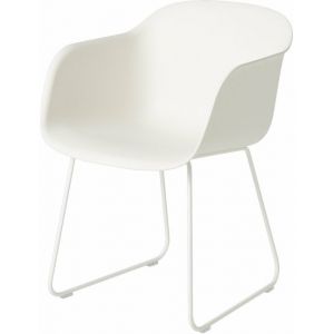 Muuto Chaise Fiber / Pied traîneau blanc en matière plastique