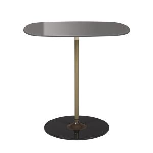 Kartell Table basse THIERRY 33 x 50 cm (Gris - Verre trempé peint au dos et acier peint)