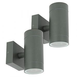 Arum Lighting Arum Lot de 2 Appliques ext&eacute;rieurs Venice Double Faiseaux DarkGrey GU10 IP54 Jardin Terrasse Abris