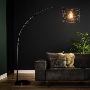 M&S Lampadaire avec abat-jour spirale 45x192 cm en m&eacute;tal - amp