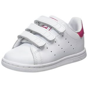 Adidas Stan Smith, Baskets mixte bébé, Blanc (Footwear White/Footwear White/Bold Pink), 20 EU