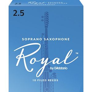 Rico Anches Royal pour saxophone soprano, force 2.5, pack de 10