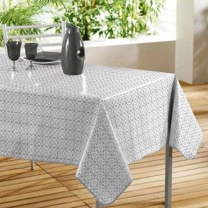 Image de Nappe rectangulaire PVC (L240 cm) Abaca Grise