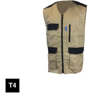 Image de Cepovett Gilet de travail Kargo pro light - beige et noir - Taille 4 - Gris