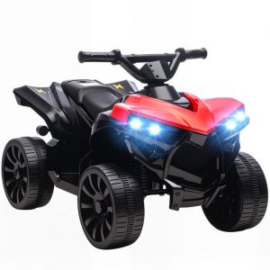 Quad électrique enfant - AIYAPLAY - 6V - musique et phares LED - pour 3 à 8 ans - métal et PP - 70 x 42 x 45 cm - rouge