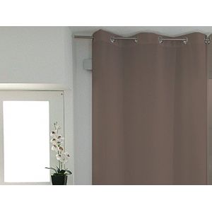 Soleil d'Ocre Rideau à oeillets infroissable Alix - 135 x 250 cm - Marron - Livraison gratuite