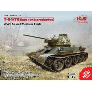 ICM Maquette Char Russian T-34/76 (late 1943 Production) Wwii Soviet Medium Tank