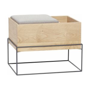 Banc avec rangement en chêne naturel - Hübsch