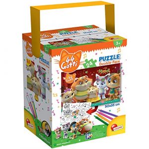 Lisciani-44 Gatti LISCIANI &ndash; 44 CHATS &ndash; PUZZLE RECTO/VERSO 24 PIECES &ndash; COOL CATS -76253, multicolore, PCES