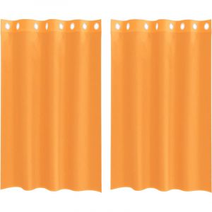VidaXL Rideaux en voile avec œillets 2 pcs orange 140x175 cm