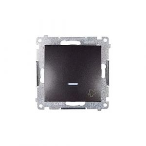 Kontakt-Simon DD1L.01/48 Interrupteur &eacute;lectrique Pushbutton Switch Anthracite &ndash; Accessoire Couteau &eacute;lectrique (Pushbutton Switch, Anthracite, en Plastique, IP20, IP44, 250 V, 10 A)