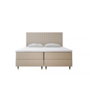 Ensemble sommier et matelas en velours beige 180x200
