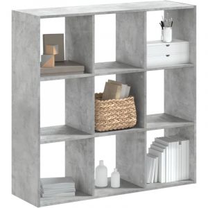 VidaXL Biblioth&egrave;que gris b&eacute;ton 102x32x102 cm bois d'ing&eacute;nierie, &eacute;tag&egrave;re, &eacute;tag&egrave;re &agrave; livres, support de livre, armoire de rangement