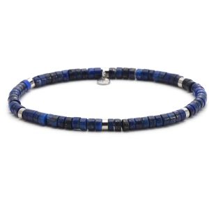 Bracelet Perles Heishi 4mm Pierre Lapis Lazuli