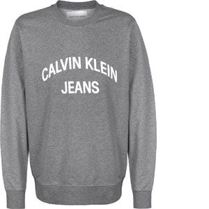 Image de Calvin Klein Sweat col rond Institutional Curved Logo Gris Chiné - Taille L;M;S;XL;XS