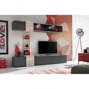 Ensemble Meuble TV "Rio" 230cm Anthracite & C ne Prix