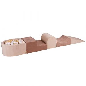 Aire de jeu mousse avec piscine à balles Beige/Blanc W45cm