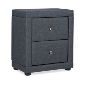 Table de chevet chambre 2 tiroirs gris