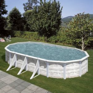 Image de Gre Piscine acier aspect bois Finlande 7 44 x 3 99 x h.1 22 m