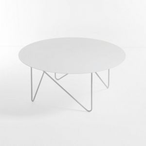 Table basse ronde SHAPE acier couleur blanc