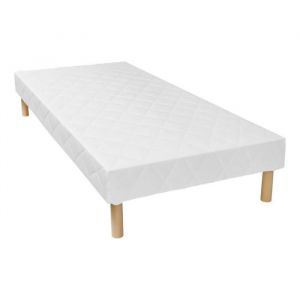 Image de Dreamea Sommier déco tapissier 14 lattes multiplis PANACEA Blanc 80 x 200 cm
