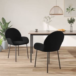 VidaXL Chaises de salle à manger 2 pcs Noir Velours Noir