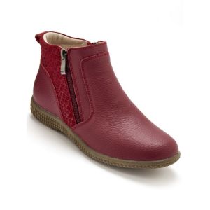 Boots double zip a&eacute;rosemelle amovible - Couleur 36, 37, 38, 39, 40, 41 - Taille Rouge