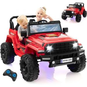 Goplus - Voiture électrique Enfants 3-8 Ans 24V avec Télécommande 2,4G,Vitesse 2,6-6kph,Klaxon et Affichage,Lumineuse Charge 35KG,Rouge