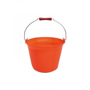 Vinmer Seau de macon poly&eacute;thylene orange fluo avec poignee 11 l