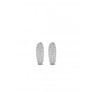 Image de Ti sento Boucles d'Oreilles 7804ZI - anneaux allongés argent pavés petit modèle