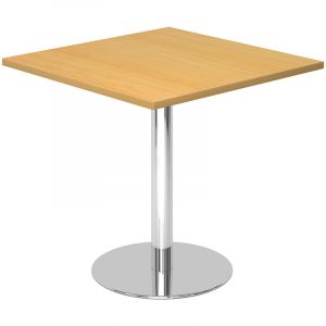 Certeo HAMMERBACHER Table de réunion L x l 800 x 800 mm - piétement chromé - plateau façon hêtre | VSTF88/6/C