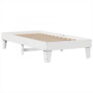 VidaXL Cadre de lit sans matelas blanc 90x200 cm bois de pin massif, meuble de chambre à coucher, sommier, lit en bois, lit, lit simple