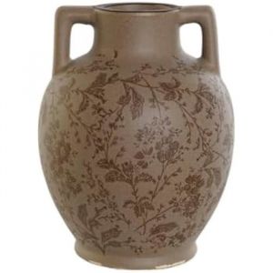ITEM Vase Feuilles Brunes en grès Mat Marron