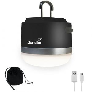 Skandika Lampe de camping LED - Tarfala - Rechargeable USB - Autonomie 110h - Noir