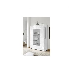 Image de Azura home design Vitrine 2 portes vitrées MIREL blanc - Blanc