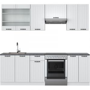 Kitchenette Fame-Line 240cm blanc style rustique Vicco