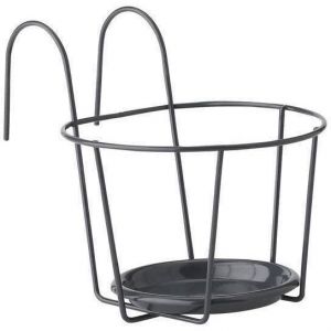 Garden id Porte Pot Balcon - 21 Cm Anthracite - Taille Optimale - Design Élégant - Support Sûr