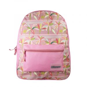 Bagtrotter - offshore - sac à dos scolaire - rose - palmiers - 1 compartiment