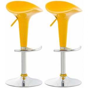 CLP Lot de 2 Tabourets de Bar Saddle, Jaune