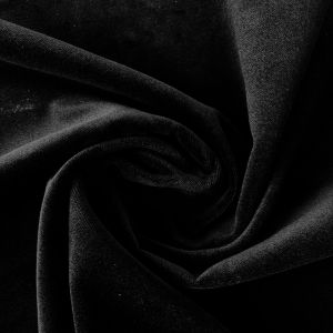 Tissu velours non feu uni noir - Mondial Tissus